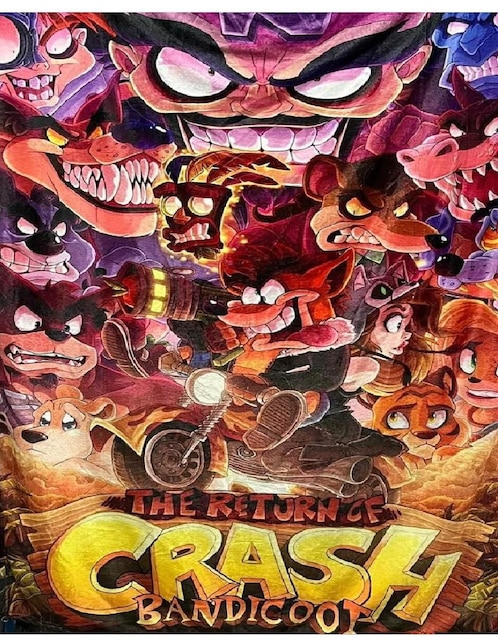 Cobija clásica de tejido suave Generica Bandicoot Crash