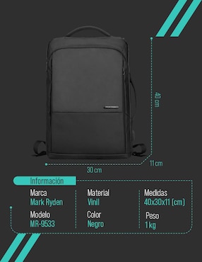 Mochila porta laptop Mark Ryden 15.6 pulgadas