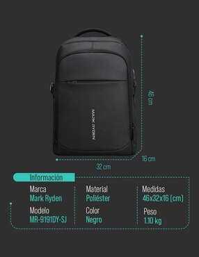 Mochila porta laptop Mark Ryden 15.6 pulgadas