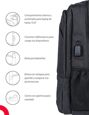 Mochila porta laptop Techzone Loud 15 pulgadas