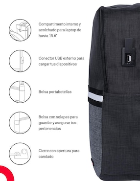 Mochila porta laptop Techzone Young Glad 15.6 pulgadas