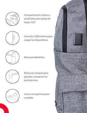 Mochila porta laptop Techzone 15.6 pulgadas