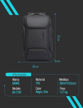 Mochila porta laptop Bange 15.6 pulgadas