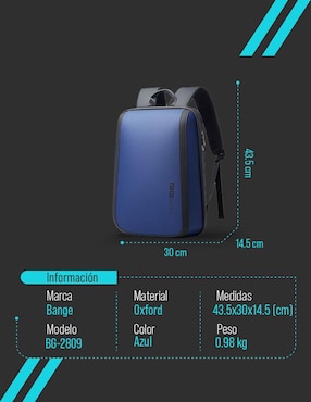 Mochila porta laptop Bange 15.6 pulgadas