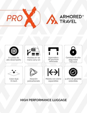 Maleta con ruedas de mano Armored Travel Carry On Dark