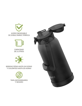 Termo Hikeo de acero inoxidable con tapa rosca 2 L