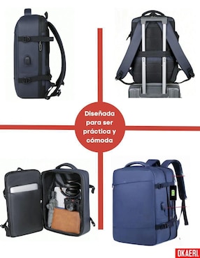 Mochila para viaje Okaeri impermeable unisex