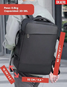 Mochila para viaje Okaeri impermeable unisex