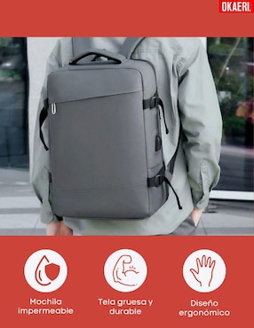 Mochila para viaje Okaeri impermeable unisex