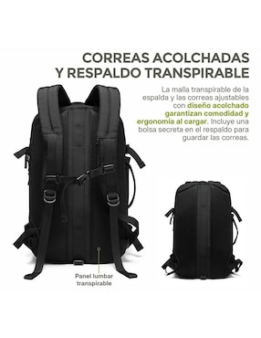 Mochila para viaje Hikeo Expandible Antirrobo impermeable unisex