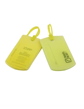 Set de identificadores Travel Blue forma rectangular de pvc
