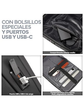 Mochila con portalaptop Sendera Antirrobo Ejecutiva impermeable unisex