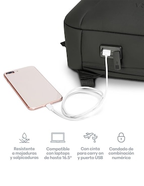 Mochila con portalaptop Sendera Antirrobo Ejecutiva impermeable unisex
