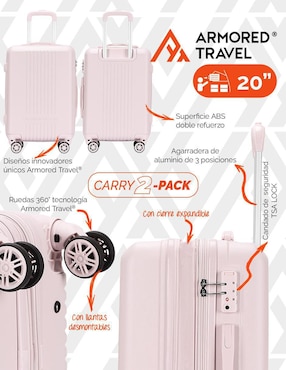 Set maletas carry on Armored Travel 2 Pack Llantas Desmontables