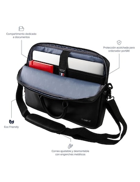 Maletín porta laptop Parissac 15.6 pulgadas de vinipiel