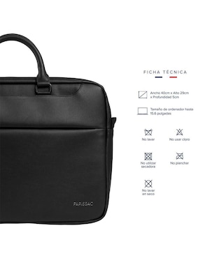 Maletín porta laptop Parissac 15.6 pulgadas de vinipiel