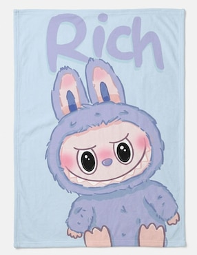 Frazada clásica de tejido suave Labubu Rich Big Face unisex