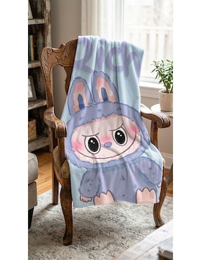 Frazada clásica de tejido suave Labubu Rich Big Face unisex