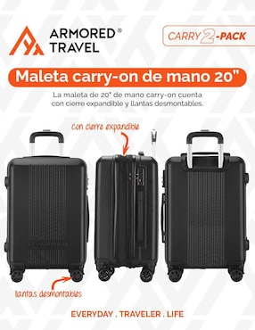 Set maletas de mano Armored Travel 2 Pack Llantas Desmontables