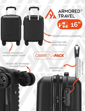 Set maletas de mano Armored Travel 2 Pack Llantas Desmontables