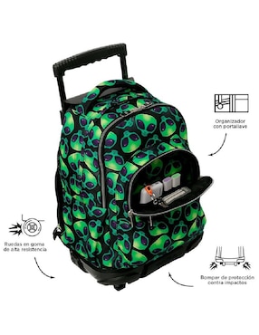Mochila escolar Totto Rue Bomper impermeable para niño