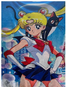Cobija clásica de tejido suave Generica Sailor Moon and Luna unisex
