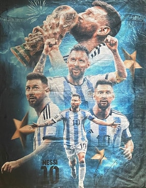 Cobija de tejido suave Generica Messi unisex