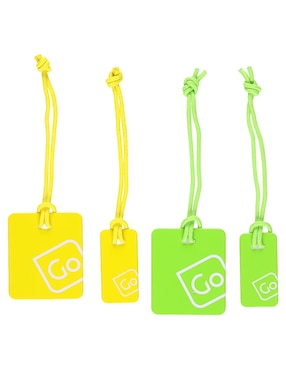 Set identificador Go Travel forma rectangular de PVC