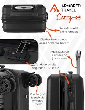 Maleta con ruedas de mano Armored Travel Stone Carry On