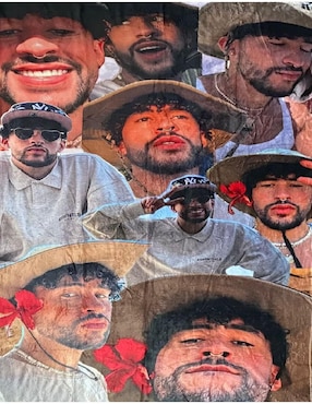 Cobija de tejido suave Generica Bad Bunny unisex