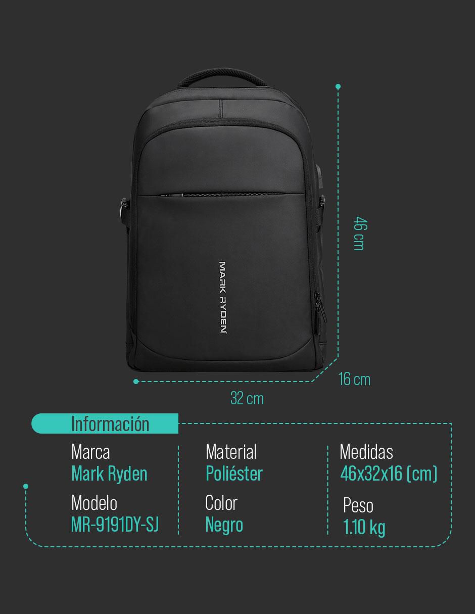 Mochila porta laptop 15.6 pulgadas 11
