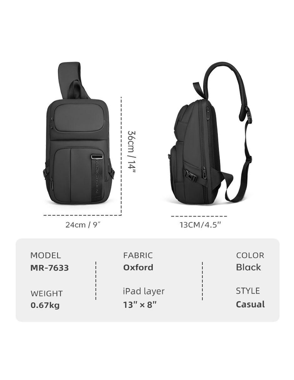 Mochila bandolera impermeable para hombre 8