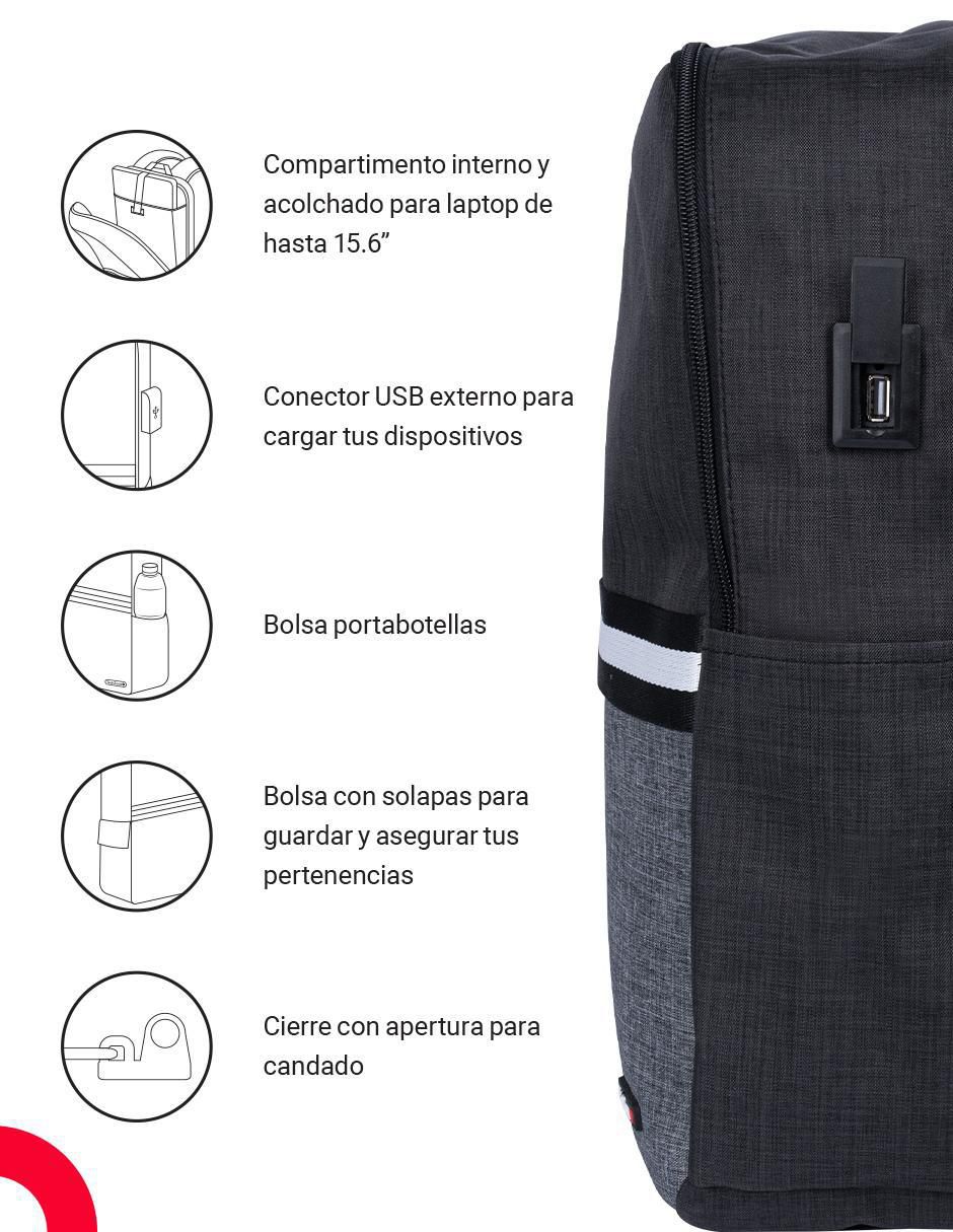 Mochila porta laptop Young Glad 15.6 pulgadas 4