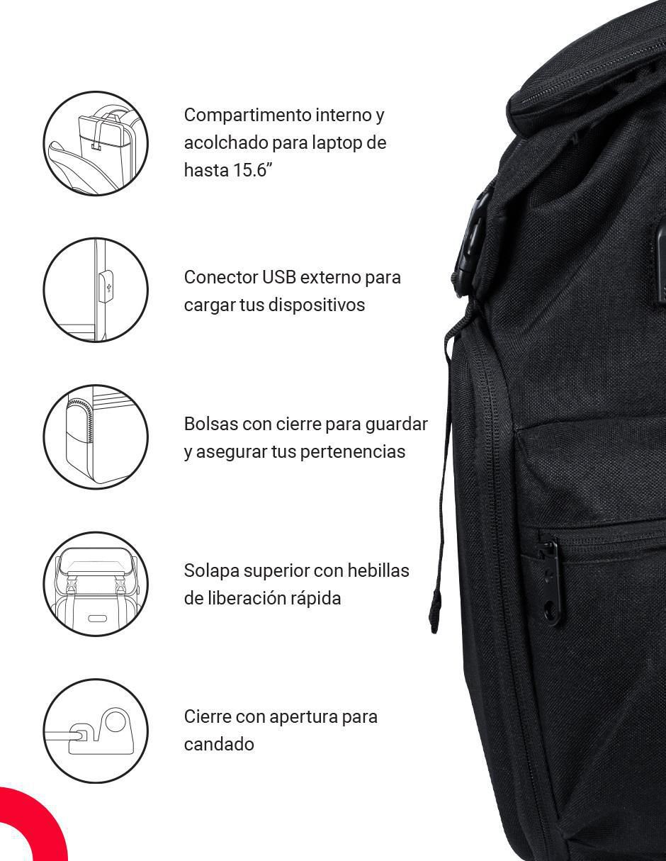 Mochila porta laptop Glory 17 pulgadas 4