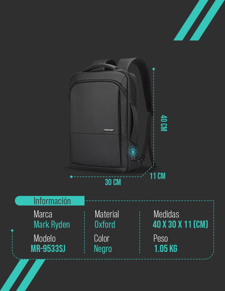 Mochila con portalaptop impermeable unisex 7