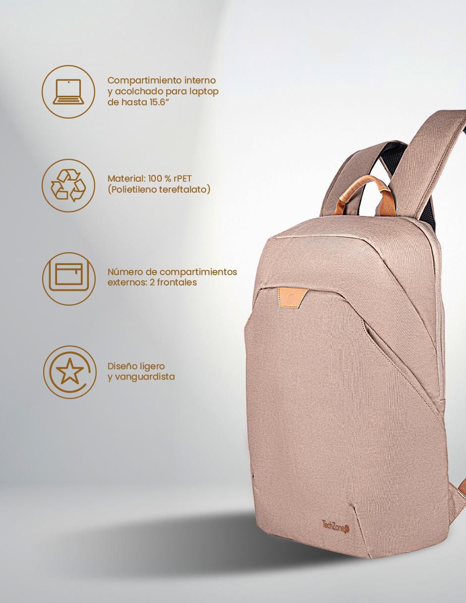 Mochila portalaptop techzone eco hero sin licencia 15.6 pulgadas "de" poliéster