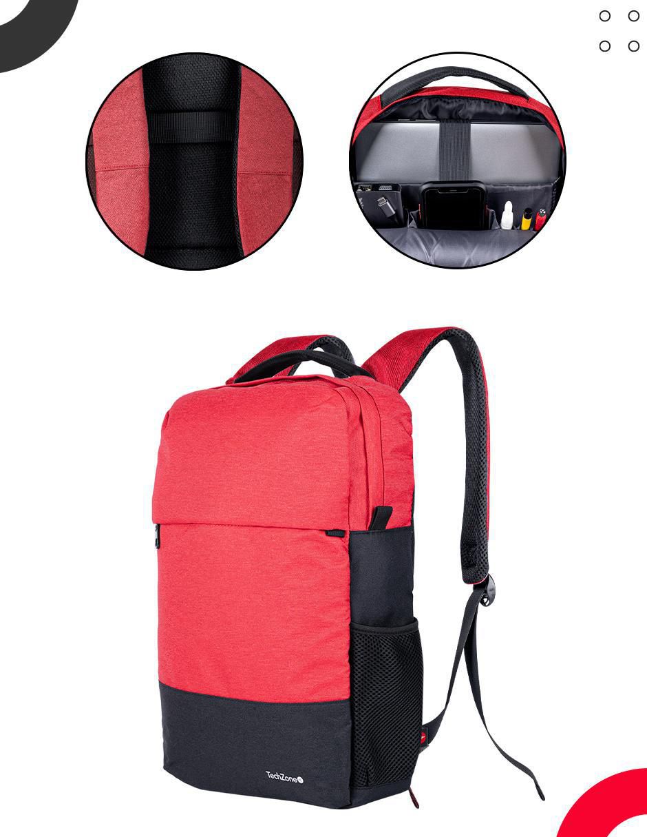 Mochila portalaptop techzone strong sin licencia 15.6 pulgadas "de" poliéster