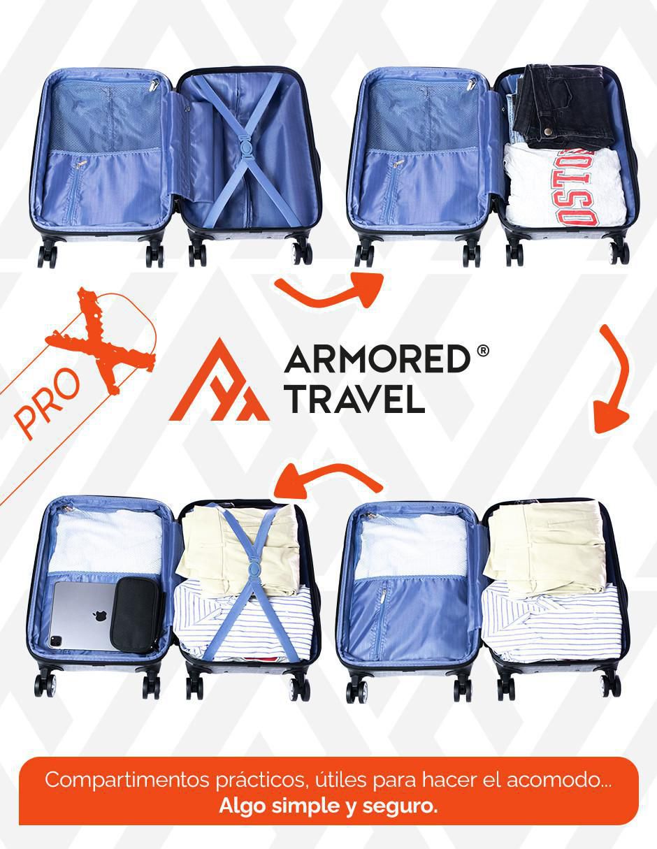 Set de 3 maletas con carry on de mano Easy pack ABS doble refuerzo con  candado