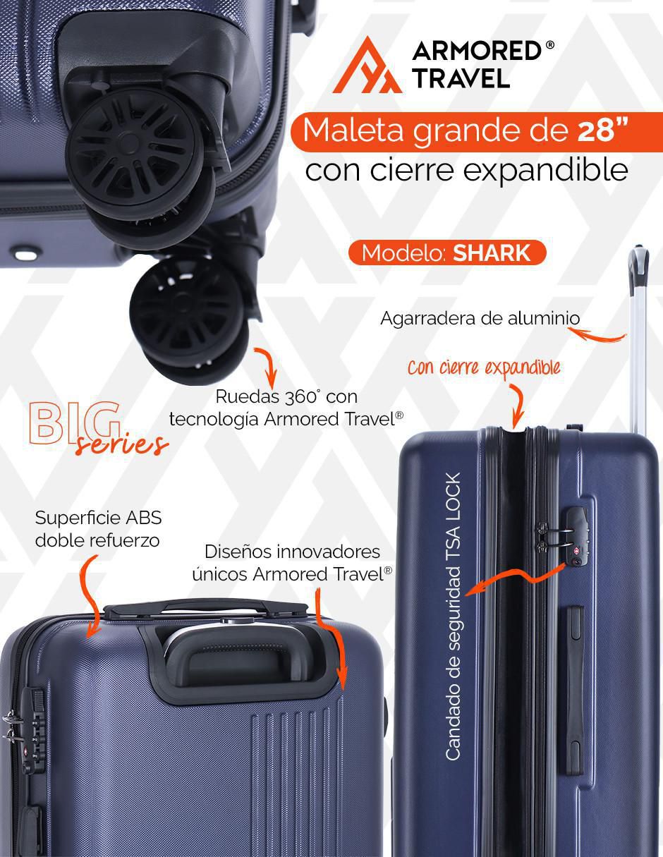 Maleta de viaje grande rígida BIG series 28 - 25kg con cierre expandible  ABS doble calibre candado