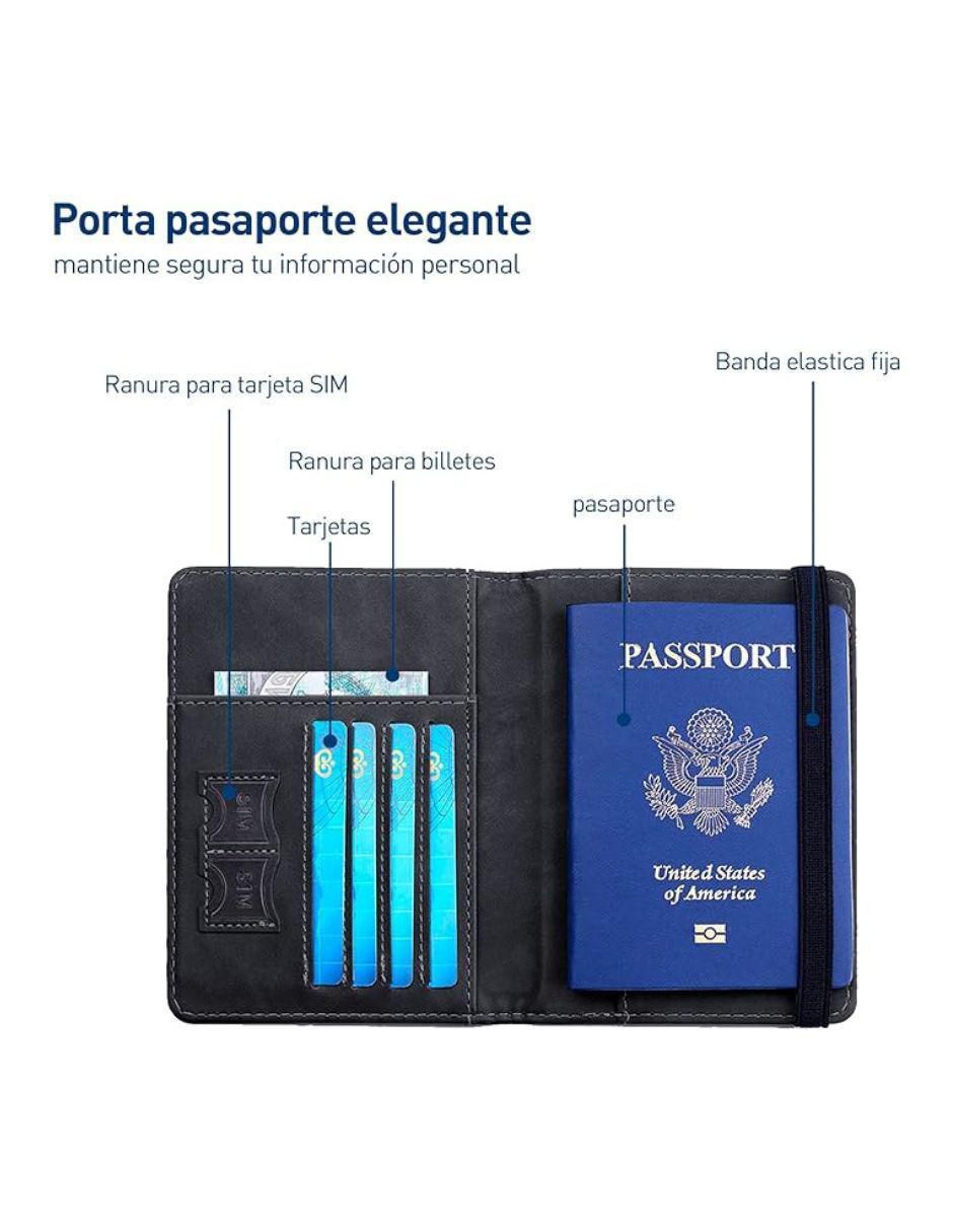 Porta pasaporte bluelander sin familia o colección "de" sintético