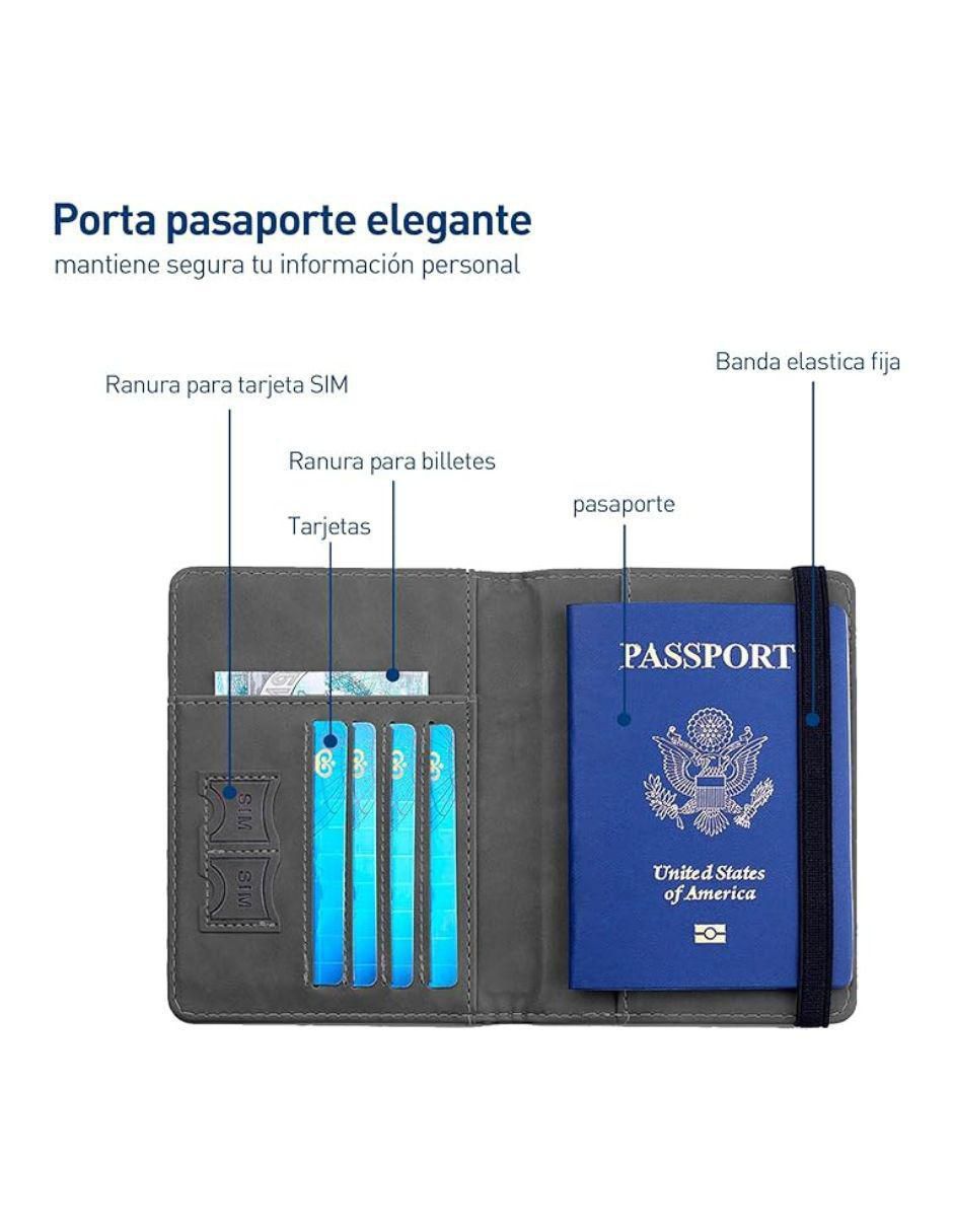 Porta pasaporte bluelander sin familia o colección "de" sintético