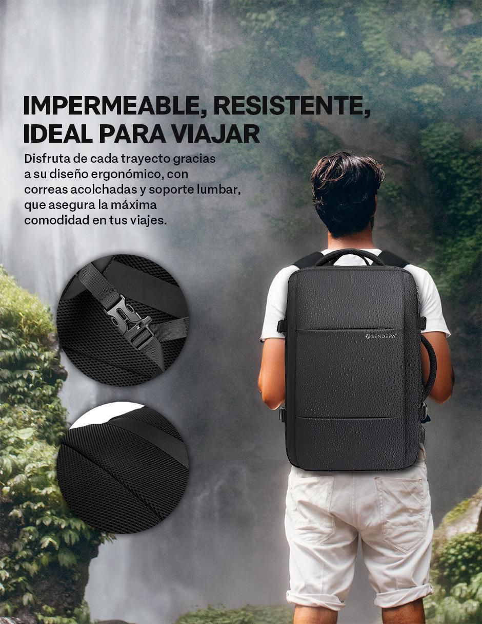 Mochila para viaje impermeable unisex 8