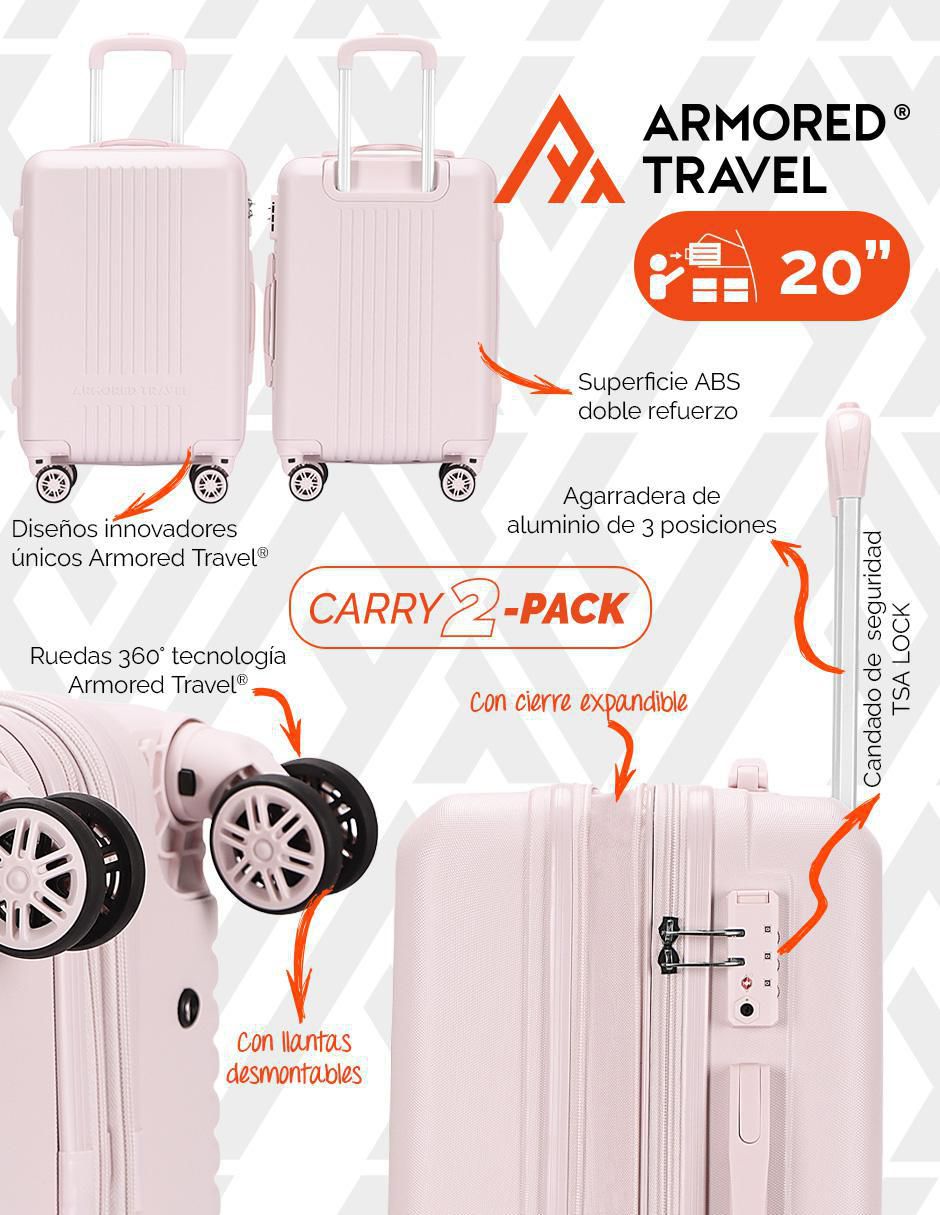Set maletas carry on 2 Pack Llantas Desmontables 3