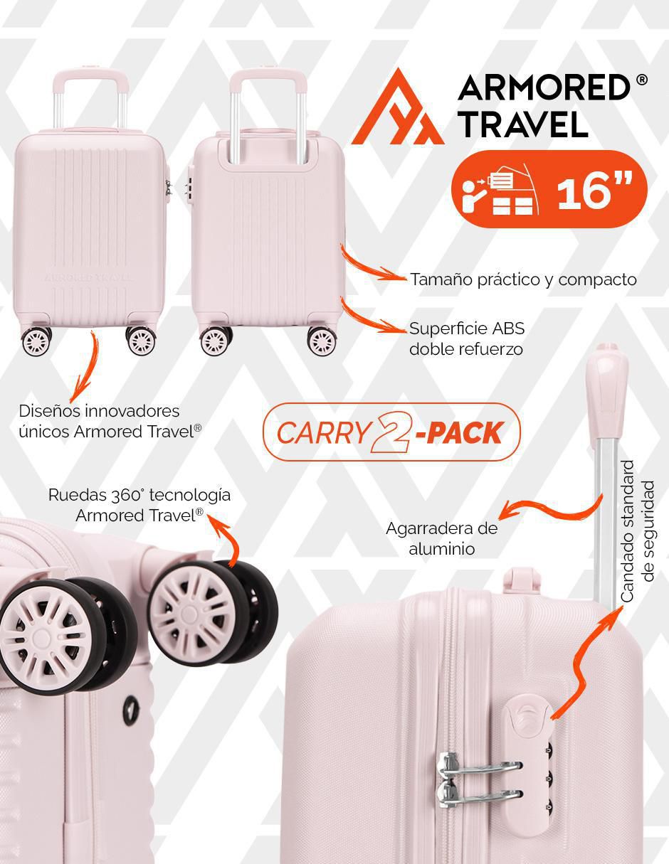Set maletas carry on 2 Pack Llantas Desmontables 4
