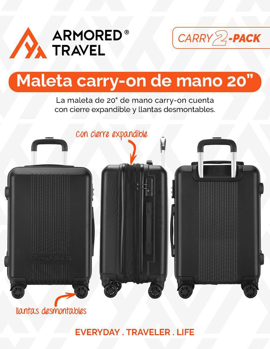 Set maletas de mano 2 Pack Llantas Desmontables 4