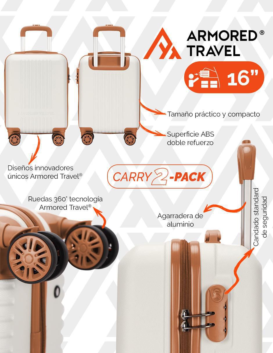 Set maletas de mano armored travel 2 pack llantas desmontables