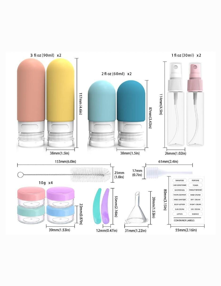 Set de botella para viaje unisex 3