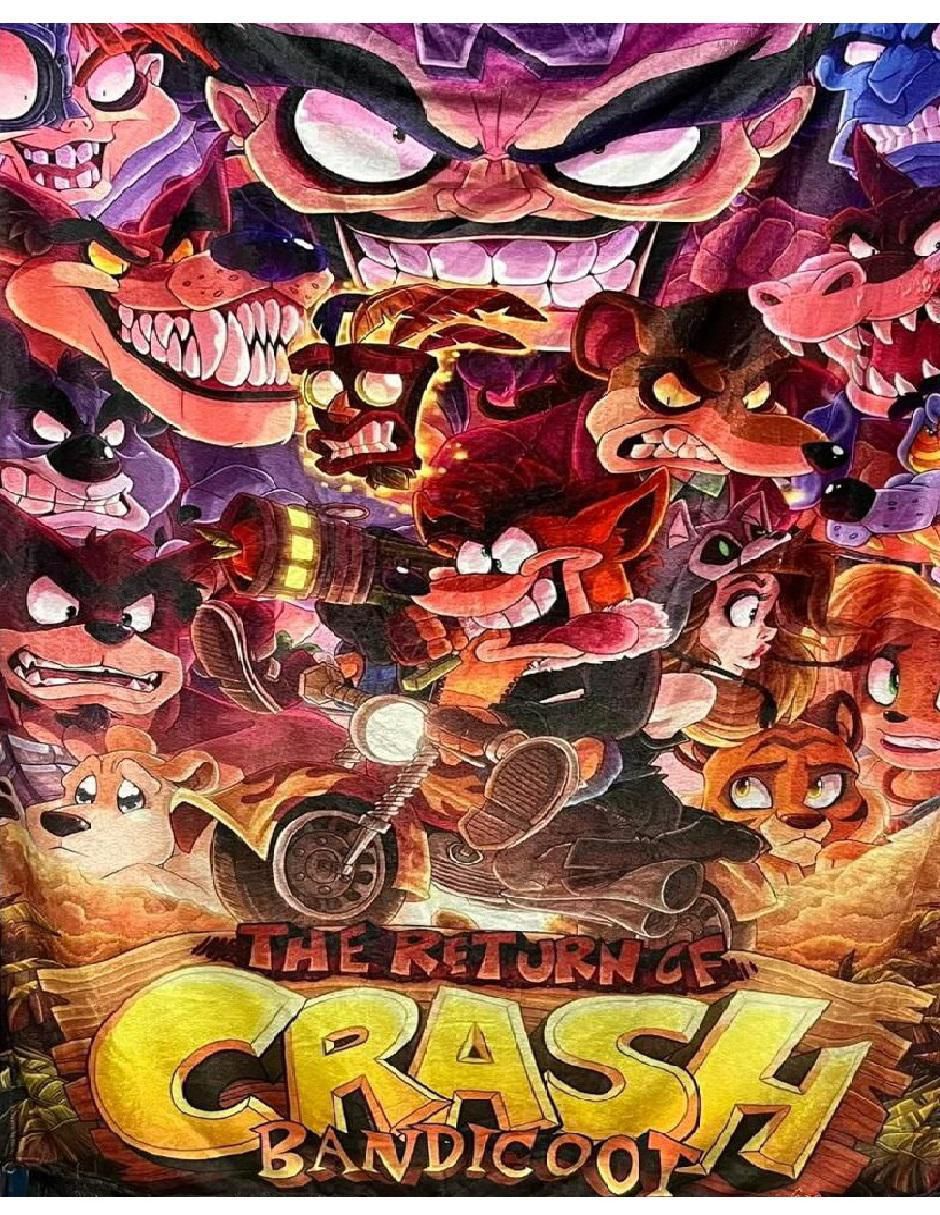 Cobija clásica de tejido suave Bandicoot Crash