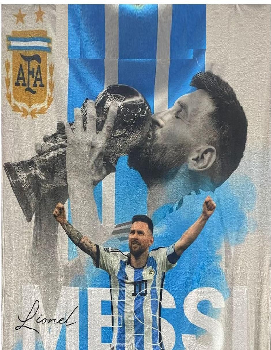 Cobija clásica de tejido suave Messi unisex 2
