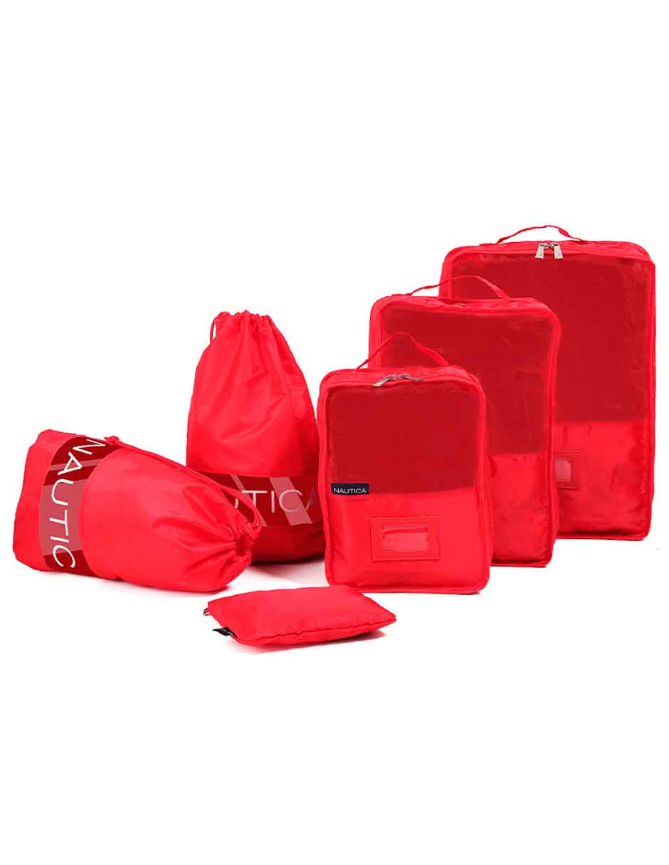 SET BOLSA ORGANIZADORA VIAJE NAU, ROJO